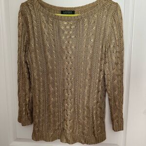 Ralph Lauren Heavy Metallic Gold Sweater